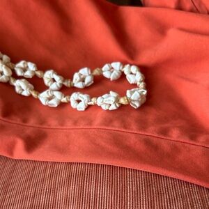 Elegant White & brown Shell Necklace. Hand made in Hawaii.